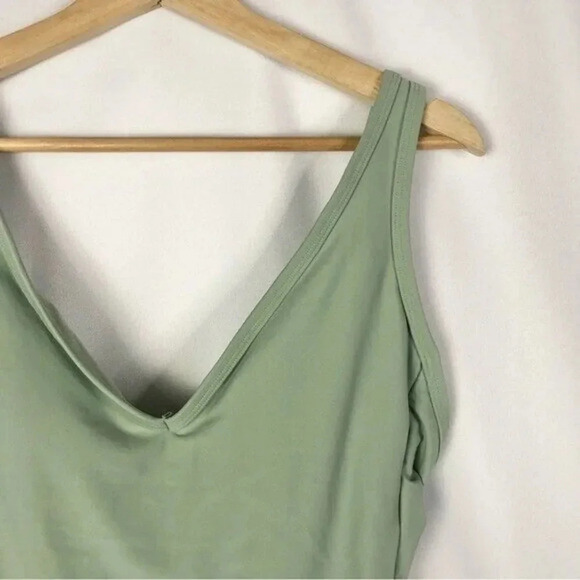 Kona Sol Sage Green V-Neck One Piece Swimsuit M - Picture 4 of 5
